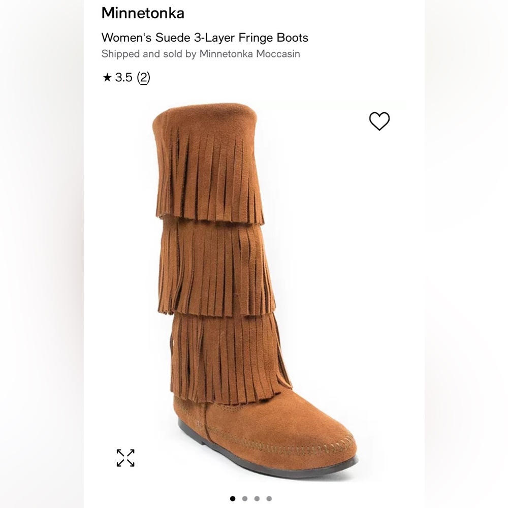 Minnetonka women’s 3 layer fringe boot. Never worn size 8.5
